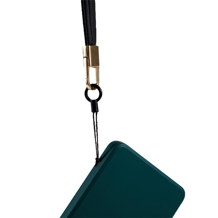 45cm Leather Neck Strap for Name Tag / Keys Universal Cell Phone Case Hanging Neck Lanyard - Black