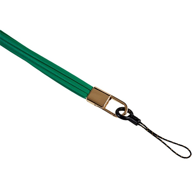45cm Leather Neck Strap for Name Tag / Keys Universal Cell Phone Case Hanging Neck Lanyard - Green
