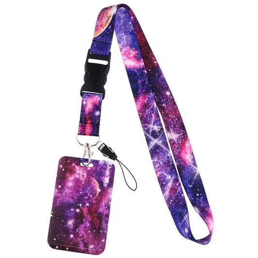 Starry Sky Series Neck Lanyard with ID Badge Holder Keychains Cell Phone Strap for School Office - AL827-17