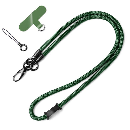 Neck-Mounted Phone Lanyard 3Pcs / Set Anti-Lost Cell Phone Nylon Hanging Rope with Strap, Plastic Tether Tab - Blackish Green