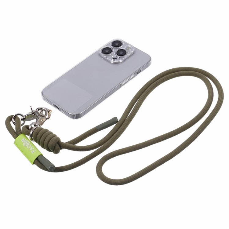 A1 Style Phone Lanyard 60cm Universal Crossbody Cell Phone Lanyards Shoulder Neck Strap with Patch - Army Green
