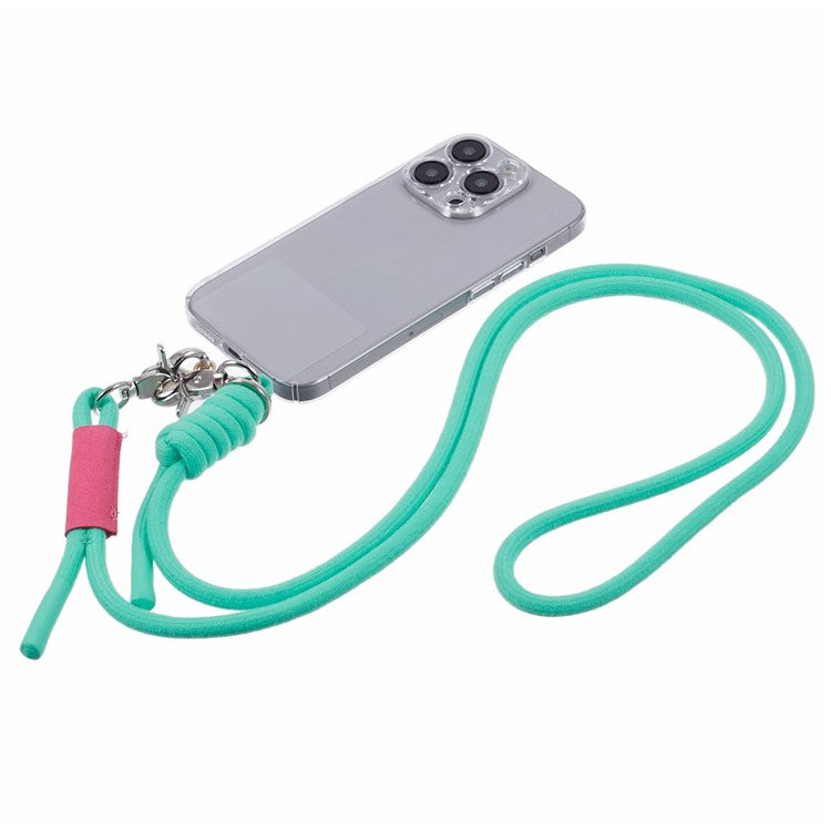 A1 Style Phone Lanyard 60cm Universal Crossbody Cell Phone Lanyards Shoulder Neck Strap with Patch - Sky Blue