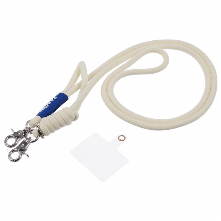 A1 Style Phone Lanyard 60cm Universal Crossbody Cell Phone Lanyards Shoulder Neck Strap with Patch - White