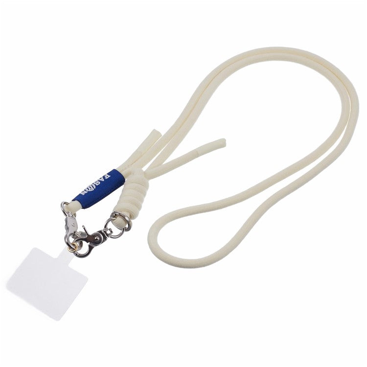 A1 Style Phone Lanyard 60cm Universal Crossbody Cell Phone Lanyards Shoulder Neck Strap with Patch - White