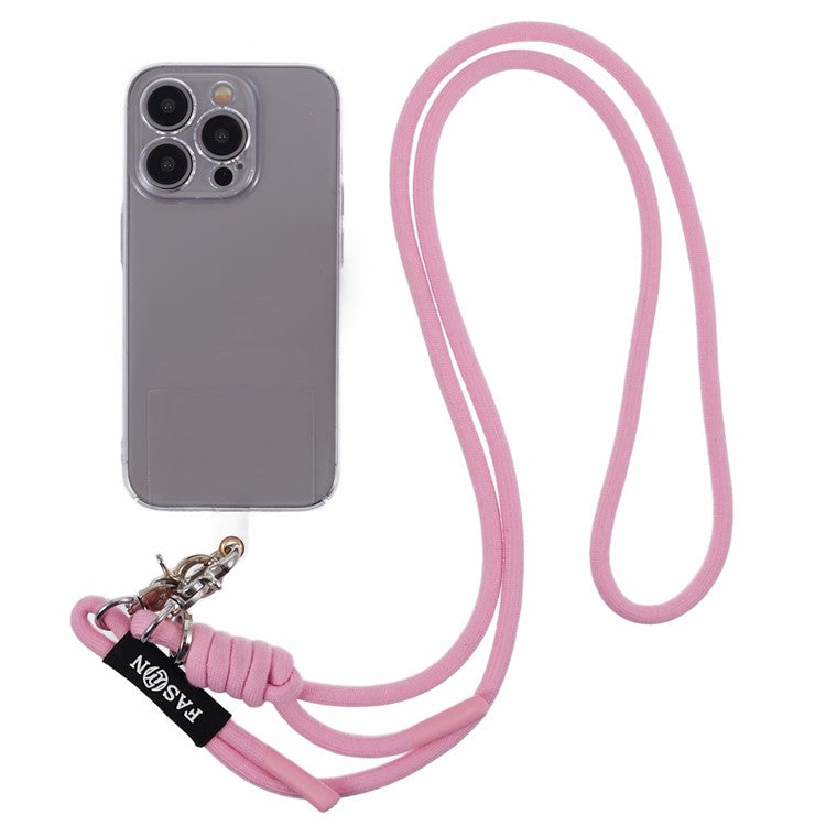 A1 Style Phone Lanyard 60cm Universal Crossbody Cell Phone Lanyards Shoulder Neck Strap with Patch - Pink