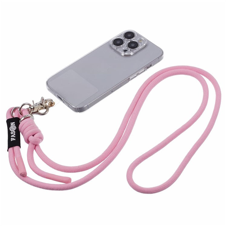 A1 Style Phone Lanyard 60cm Universal Crossbody Cell Phone Lanyards Shoulder Neck Strap with Patch - Pink