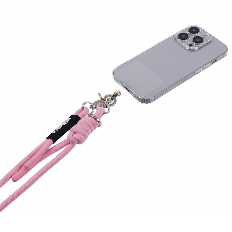 A1 Style Phone Lanyard 60cm Universal Crossbody Cell Phone Lanyards Shoulder Neck Strap with Patch - Pink