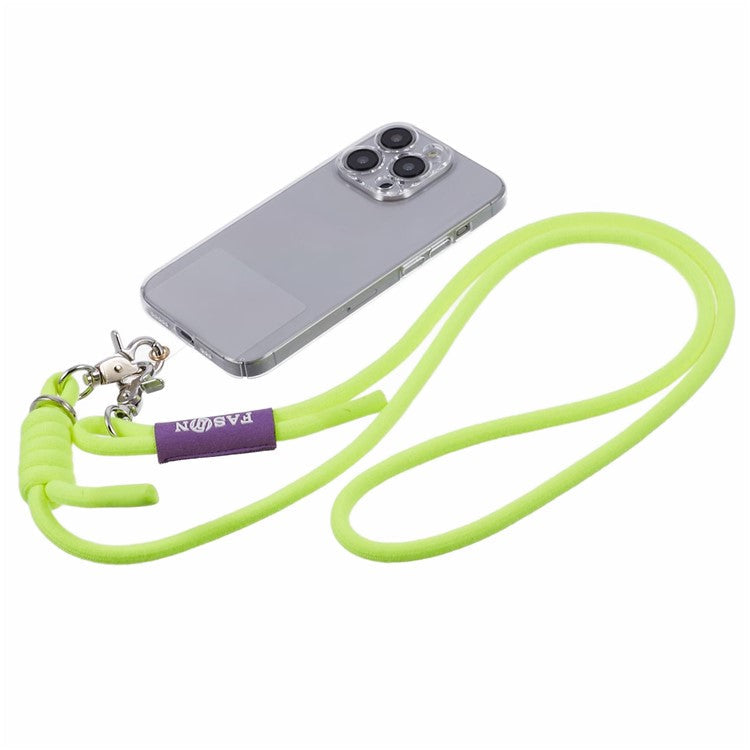 A1 Style Phone Lanyard 60cm Universal Crossbody Cell Phone Lanyards Shoulder Neck Strap with Patch - Fluorescent Green