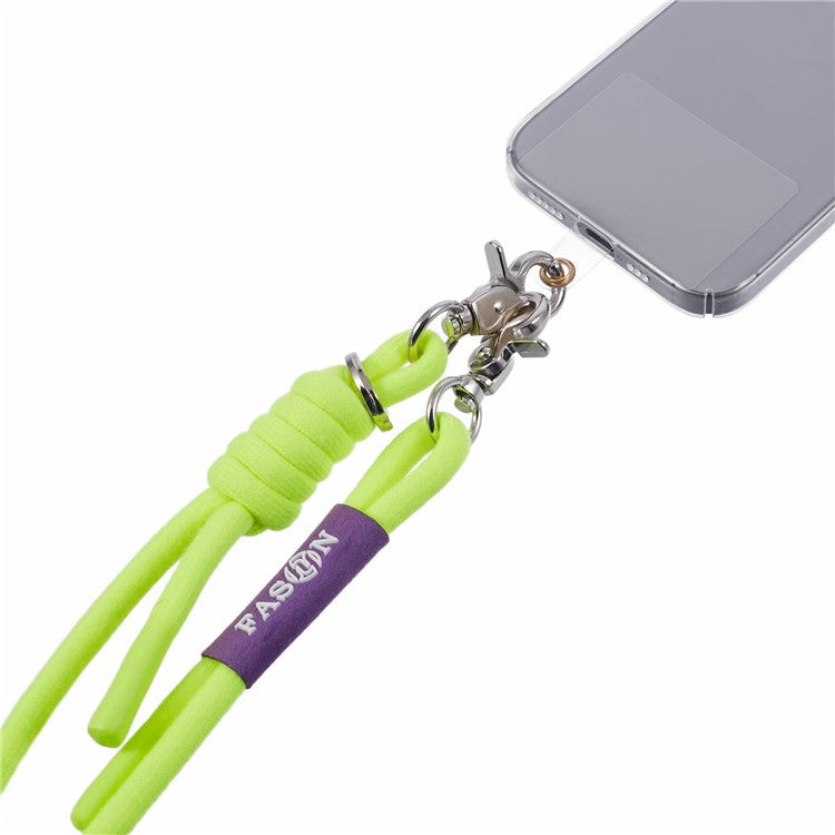 A1 Style Phone Lanyard 60cm Universal Crossbody Cell Phone Lanyards Shoulder Neck Strap with Patch - Fluorescent Green