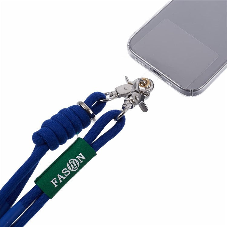A1 Style Phone Lanyard 60cm Universal Crossbody Cell Phone Lanyards Shoulder Neck Strap with Patch - Blue