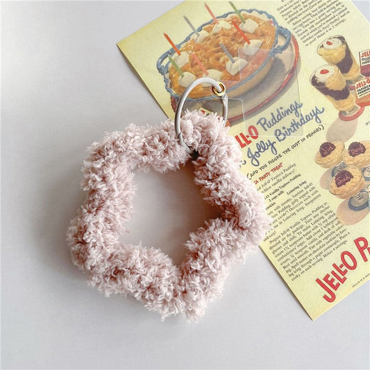 A9 Style Plush Phone Lanyard Star Hand Wrist Strap with Tether Tab -  Light Coffee