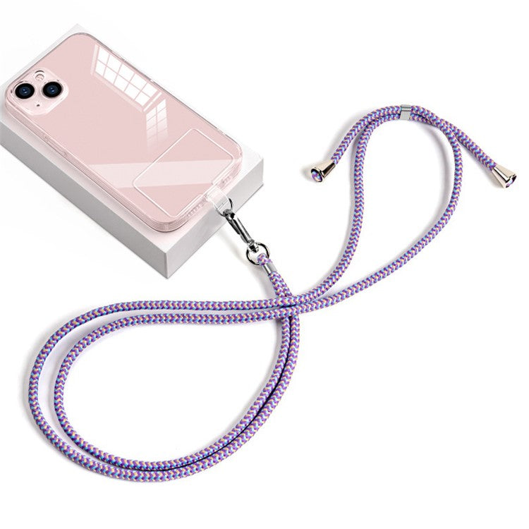 Cell Phone Crossbody Lanyard 6mm Nylon Universal Phone Shoulder Strap with Pad - Purple Blue Apricot
