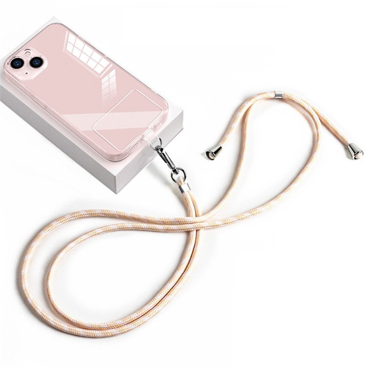 6mm Nylon Phone Lanyard Universal Adjustable Neck Straps with Pad - Pink White