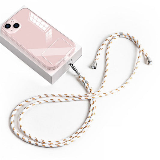 6mm Nylon Phone Lanyard Universal Adjustable Neck Straps with Pad - White Coffee