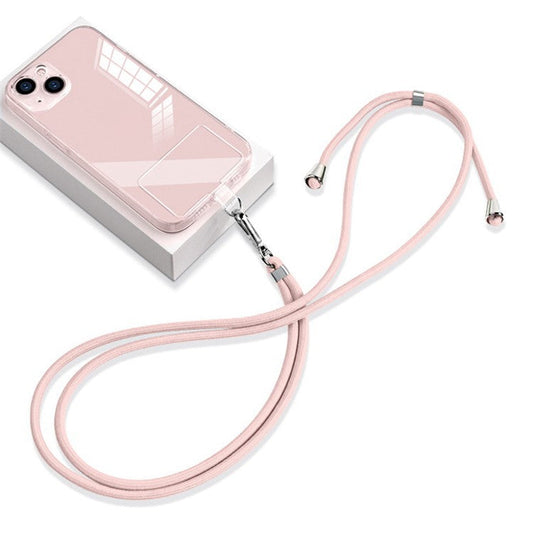 Neck Cell Phone Lanyard 6mm Nylon Adjustable Phone Strap Crossbody with Pad - Pink