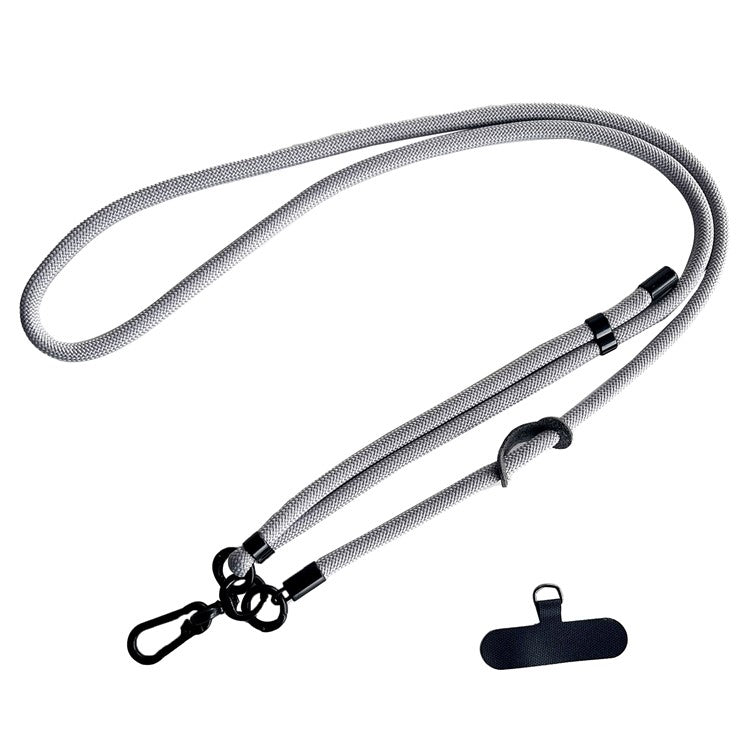 7mm Phone Lanyard Adjustable Nylon Neck Strap with Tether Tab - Grey