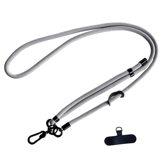 7mm Phone Lanyard Adjustable Nylon Neck Strap with Tether Tab - Grey