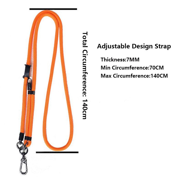 7mm Phone Lanyard Adjustable Nylon Neck Strap with Tether Tab - Patterned Grey