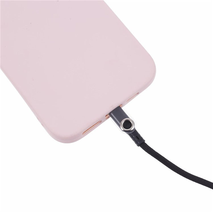 8mm 30cm Phone Wrist Strap Dual Color Short Lanyard with Patch for Camera ID Badge Keys - Pink+Yellow