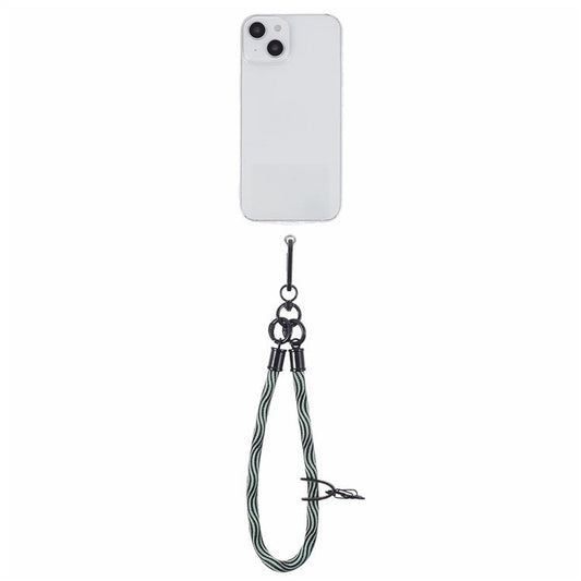 8mm 30cm S-Texture Hand Wrist Strap Short Lanyard Strap with Patch for Mobile Phone Keys Camera - Green