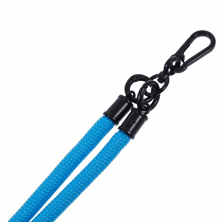 Style A Solid Color Phone Strap 10mm Crossbody Nylon Phone Charm with Clear Patch - Sky Blue