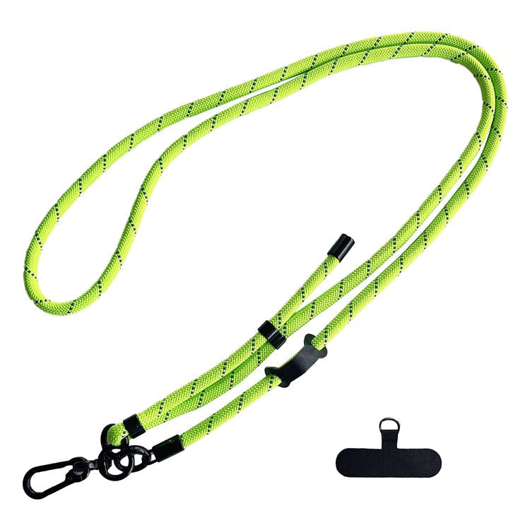 7mm Nylon Phone Lanyard Dual Color Crossbody Carrier Phone Charm with Tether Tab - Green+Black