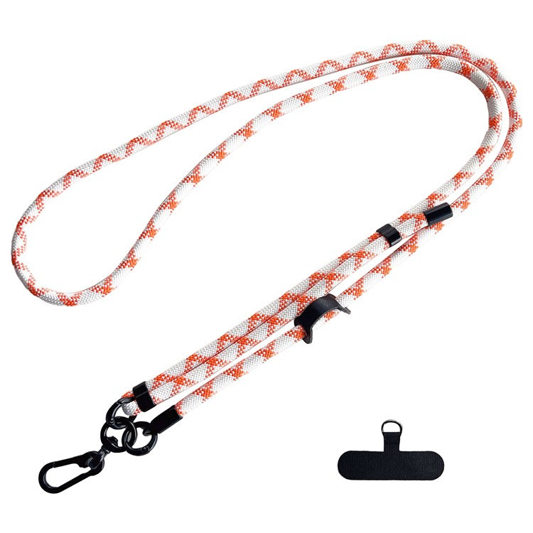 7mm Nylon Phone Lanyard Dual Color Crossbody Carrier Phone Charm with Tether Tab - Orange+White