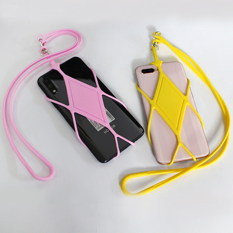 For iPhone 16 / 16 Ultra / 16 Pro / 16 Pro Max Lanyard Phone Tie Silicone Cell Phone Neck Strap - Pink