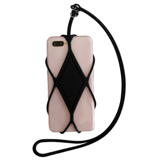 For iPhone 16 / 16 Ultra / 16 Pro / 16 Pro Max Lanyard Phone Tie Silicone Cell Phone Neck Strap - Black
