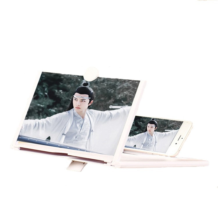 10-inch Pull-Type Mobile Phone Screen Amplifier Foldable 3D HD Screen Magnifier - White