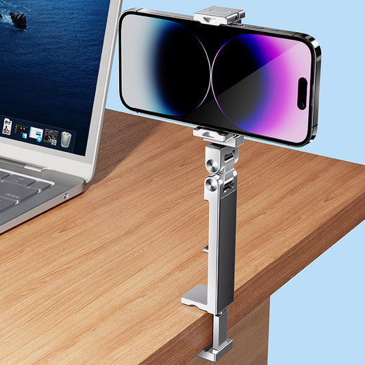 360&#176; Rotating Metal Phone Holder Adjustable Phone Mount Stand for Travel Office Kitchen - Silver
