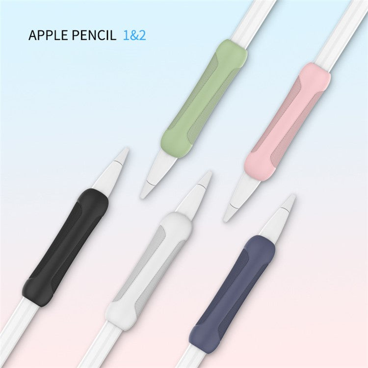 3Pcs Silicone Sleeve for Apple Pencil Pro / Pencil (1st Generation) / (2nd Generation) Stylus Pencil Cover Grip Holder - Pink+Green+White