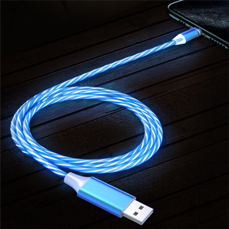 Creative 360° Adsorption Colorful Streamer Lightning Magnetic Charging Cable - Blue