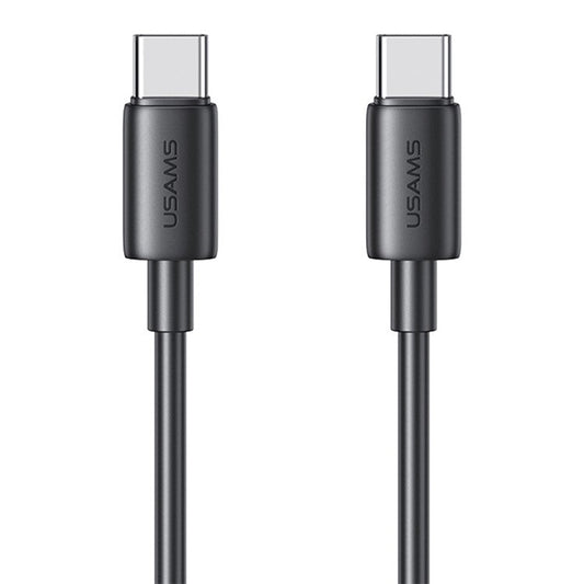 USAMS SJ711 YD Series 1m Type-C to T?pe-C 60W Fast Charging Data Cable PVC Cord - Black