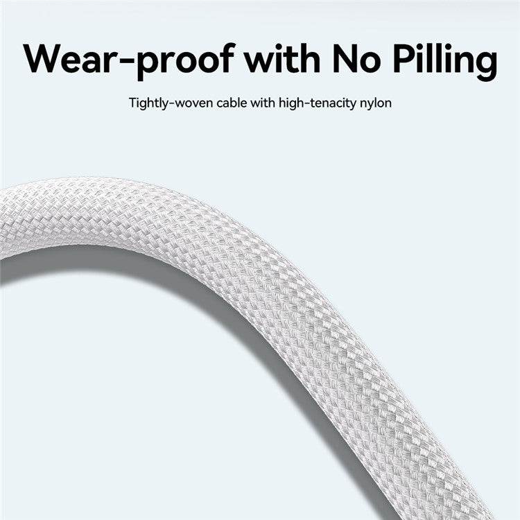 WEKOME WDC-21 1m PD 27W Fast Charging Data Cable USB-C to Lightning Nylon Braided Cord - White