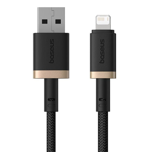BASEUS New Cafule Series 2.4A Fast Charging Cable USB to iP Data Cord, Length: 2m - Gold+Black