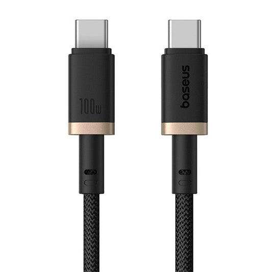 BASEUS Dura Series PD 100W Fast Charging Cable Type-C to Type-C Data Cord, Length: 2m - Gold+Black