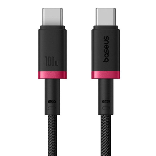 BASEUS Dura Series PD 100W Fast Charging Cable Type-C to Type-C Data Cord, Length: 2m - Red+Black