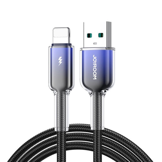 JOYROOM S-A42 1.2m 3A USB-A to Lightning Fast Charging Data Cable Nylon Braided Cord - Black