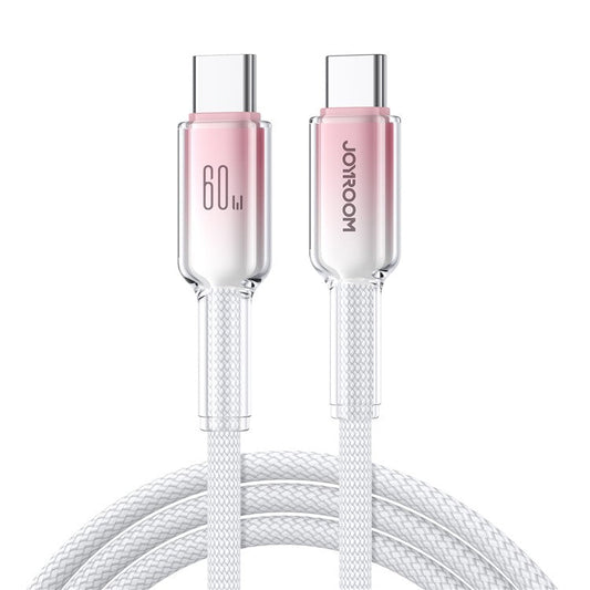 JOYROOM S-A42 1.2m Type-C to Type-C PD 60W Fast Charging Cable Data Transmission Cord for iPhone 16-15 Series - White