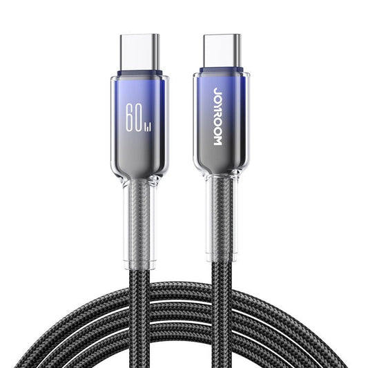 JOYROOM S-A42 1.2m Type-C to Type-C PD 60W Fast Charging Cable Data Transmission Cord for iPhone 16-15 Series - Black