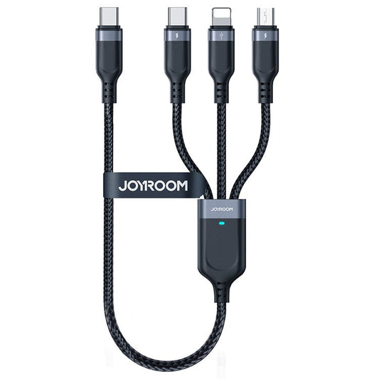 JOYROOM S-A18 0.3m Type-C to Type-C to iP+Type-C+Micro Fast Charging Cable Data Cord