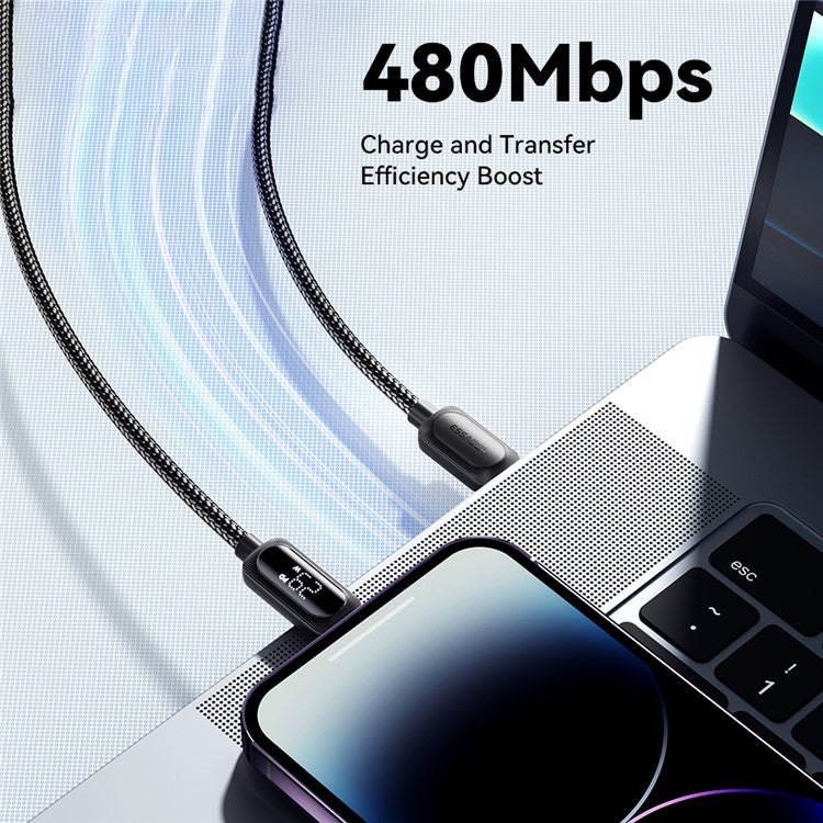 ESSAGER 1m Type-C to Lightning 29W Digital Display Phone Fast Charging Data Cable