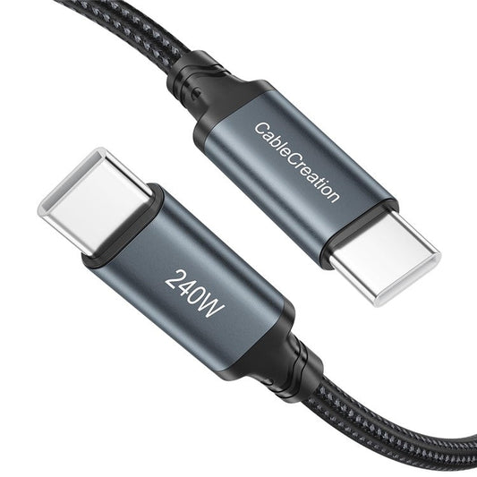 CABLECREATION CC1305 3.05m Type-C to Type-C 240W Braided Data Cable Phone Laptop Fast Charging Cord