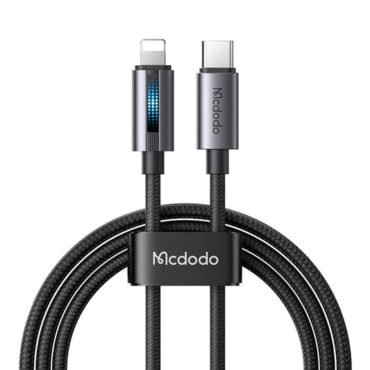 MCDODO CA-5710 1.2m Type-C to Lightning 36W Charging Cable Braided Data Cord with Breathing Light