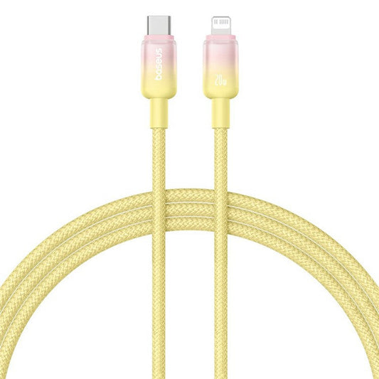 BASEUS Discolor Series 1m Fast Charging Cable Type-C to iP 20W Nylon Braided Data Cord - Yellow