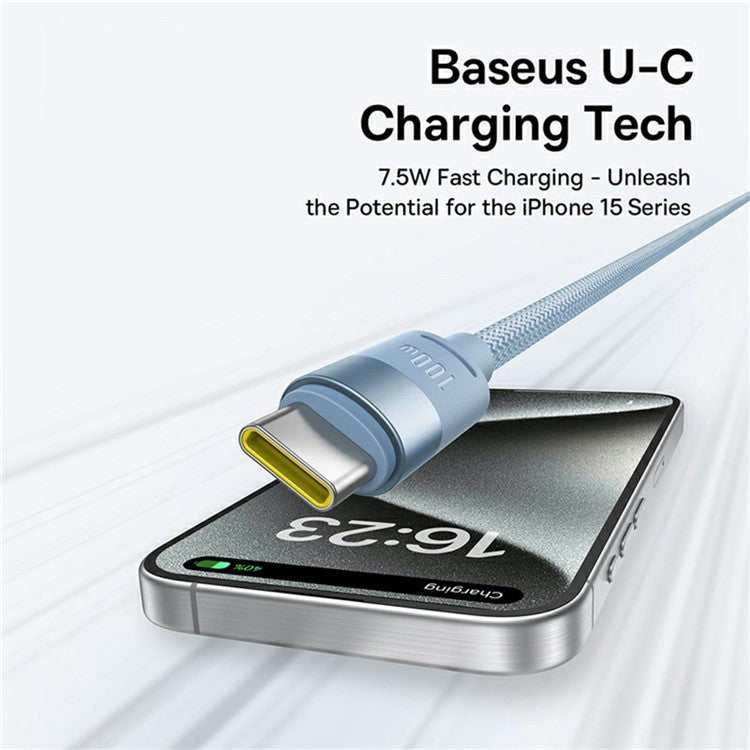 BASEUS StarSpeed One-for-Three USB-A to Type-C+iP+Micro 100W Fast Charging Cable Compatible with 7.5W - Blue