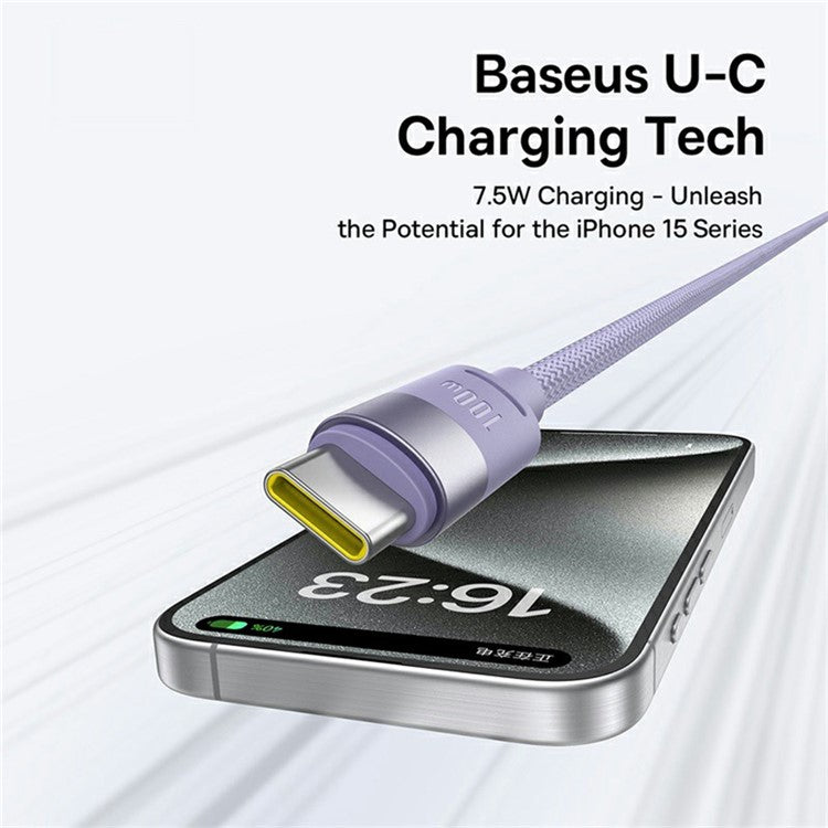 BASEUS StarSpeed One-for-Three USB-A to Type-C+iP+Micro 100W Fast Charging Cable Compatible with 7.5W - Purple