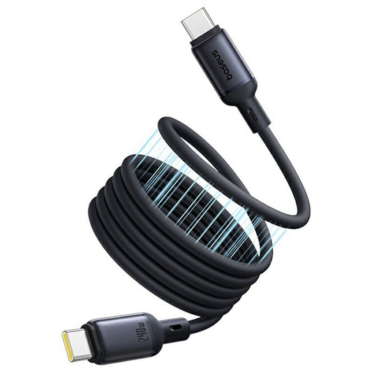 BASEUS Picogo 1m Magnetic Liquid Silicone Fast Charging Cable USB-C to USB-C 240W Data Cord - Black