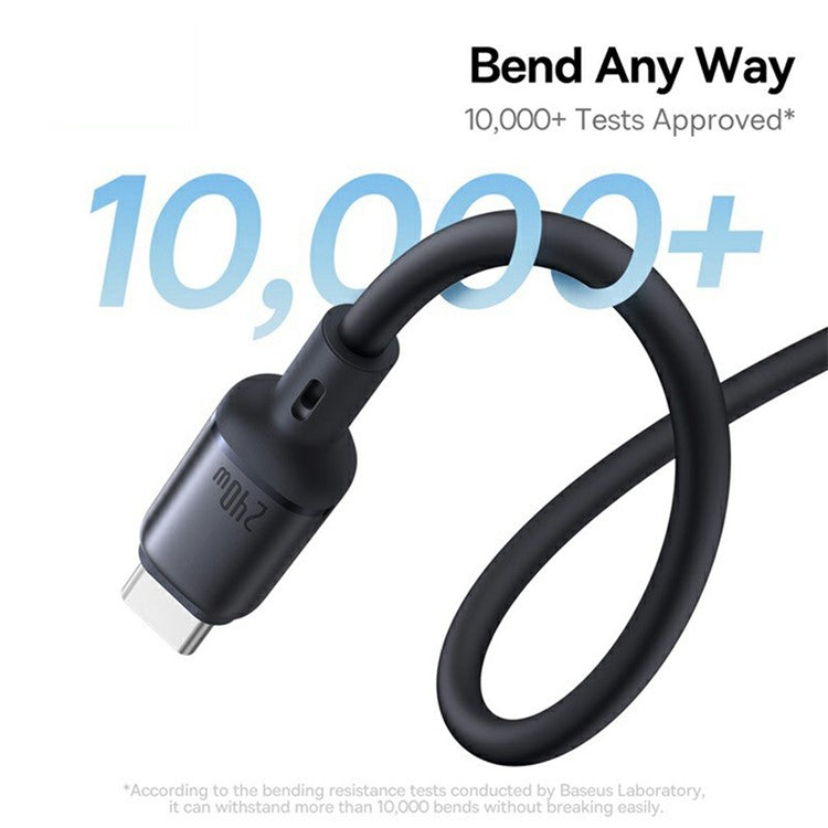 BASEUS Picogo 1m Magnetic Liquid Silicone Fast Charging Cable USB-C to USB-C 240W Data Cord - Black